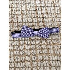 pre tied BDG adjustable neck bow tie purple gingham wedding summer Casual Formal